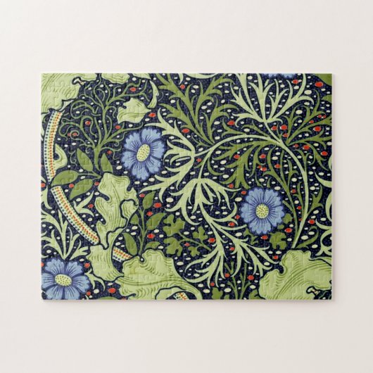 William Morris Seaweed Antiek Flower Legpuzzel (Horizontaal)