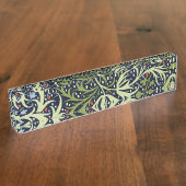 William Morris Seaweed Antiek Flower Naambordje (Zijkant)