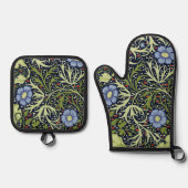 William Morris Seaweed Antiek Flower Ovenwant & Pannenlap Set (Voorkant)