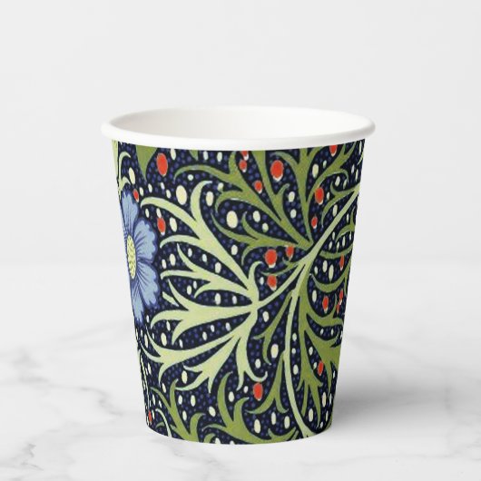 William Morris Seaweed Antiek Flower Papieren Bekers (Voorkant)