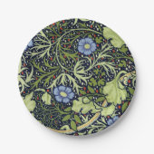 William Morris Seaweed Antiek Flower Papieren Bordje (Voorkant)