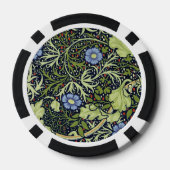 William Morris Seaweed Antiek Flower Poker Chips (Achterkant)