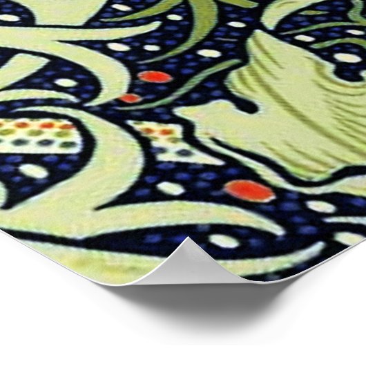 William Morris Seaweed Antiek Flower Poster (Hoek)