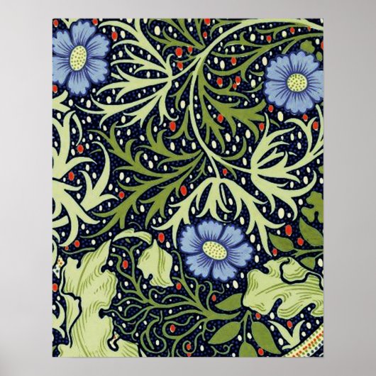 William Morris Seaweed Antiek Flower Poster (Voorkant)