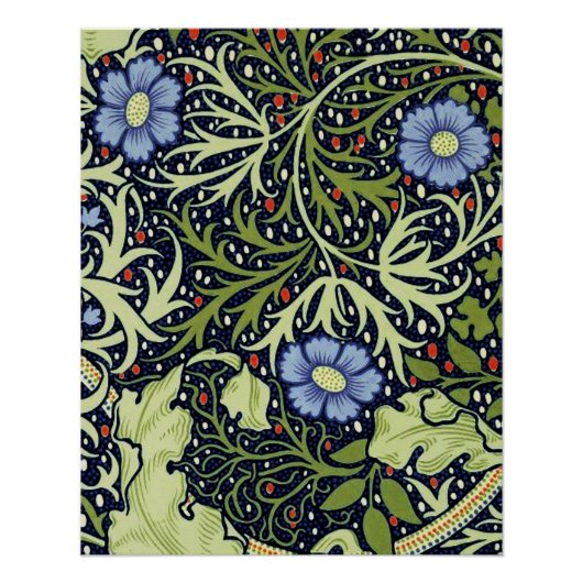 William Morris Seaweed Antiek Flower Poster (Voorkant)