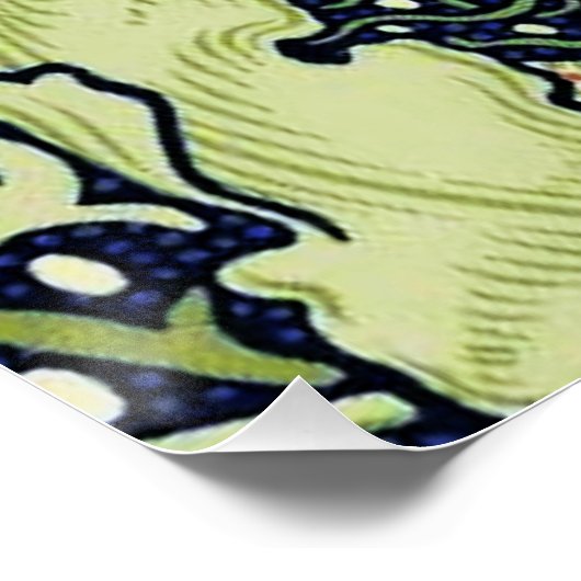 William Morris Seaweed Antiek Flower Poster (Hoek)