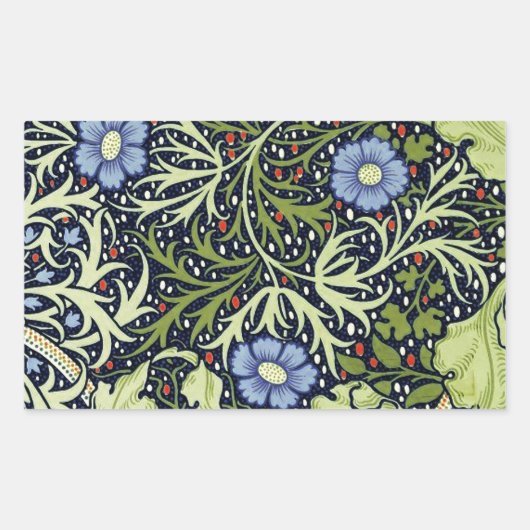 William Morris Seaweed Antiek Flower Rechthoekige Sticker (Voorkant)