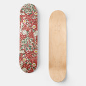 William Morris Seaweed Antiek Flower Red Green Persoonlijk Skateboard (Voorkant)