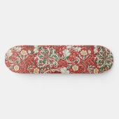 William Morris Seaweed Antiek Flower Red Green Persoonlijk Skateboard (Horizontaal)