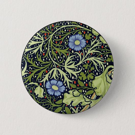 William Morris Seaweed Antiek Flower Ronde Button 5,7 Cm (Voorkant)