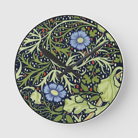 William Morris Seaweed Antiek Flower Ronde Klok (Voorkant)
