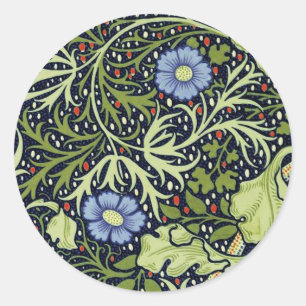 William Morris Seaweed Antiek Flower Ronde Sticker