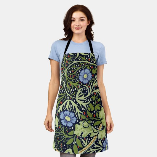 William Morris Seaweed Antiek Flower Schort (Gedragen)