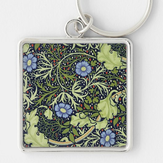 William Morris Seaweed Antiek Flower Sleutelhanger (Voorkant)