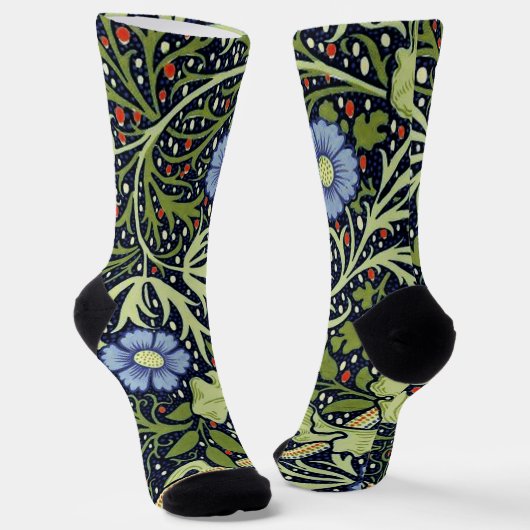 William Morris Seaweed Antiek Flower Sokken (Gebogen)