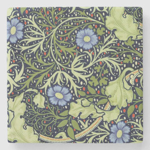 William Morris Seaweed Antiek Flower Stenen Onderzetter