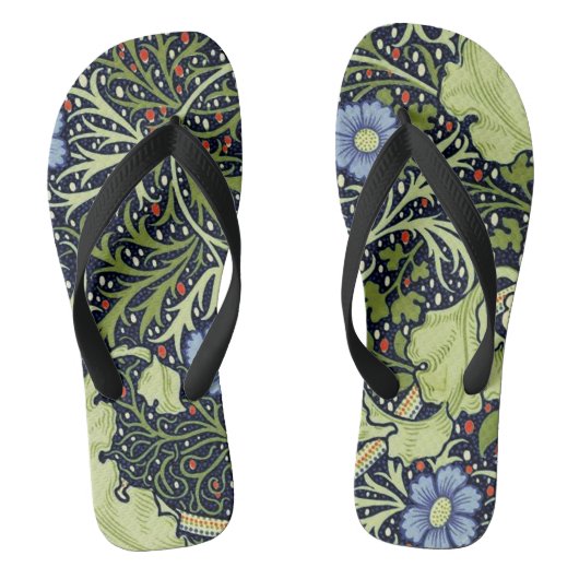 William Morris Seaweed Antiek Flower Teenslippers (Voetbed)
