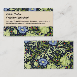 William Morris Seaweed Antiek Flower Visitekaartje
