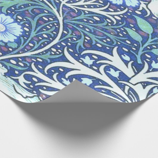 William Morris Seaweed Blue Pattern Cadeaupapier (Hoek)