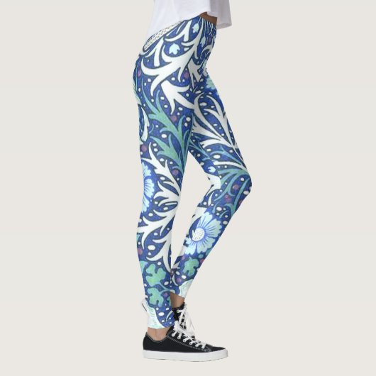 William Morris Seaweed Blue Pattern Leggings (Rechts)