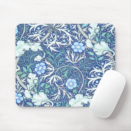 William Morris Seaweed Blue Pattern Muismat (Met muis)