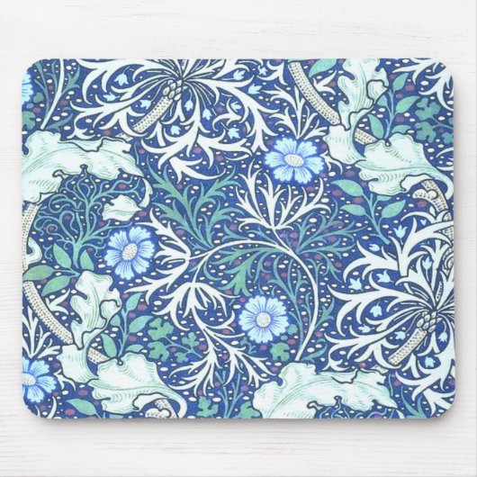 William Morris Seaweed Blue Pattern Muismat (Voorkant)