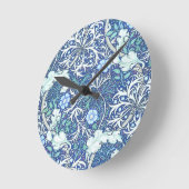 William Morris Seaweed Blue Pattern Ronde Klok (Hoek)