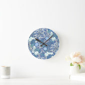 William Morris Seaweed Blue Pattern Ronde Klok (Huis)