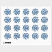 William Morris Seaweed Blue Pattern Ronde Sticker (Vel)
