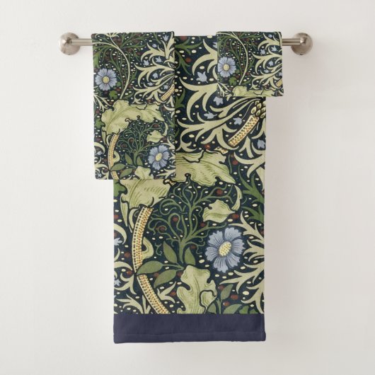 William Morris Seaweed Pattern Floral Art Bad Handdoek (Insitu)