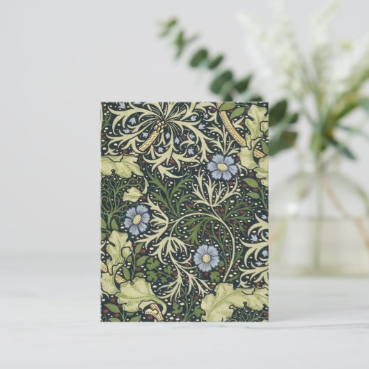William Morris Seaweed Pattern Floral  Art Briefkaart (Staand voorkant)