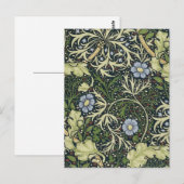 William Morris Seaweed Pattern Floral  Art Briefkaart (Voorkant / Achterkant)