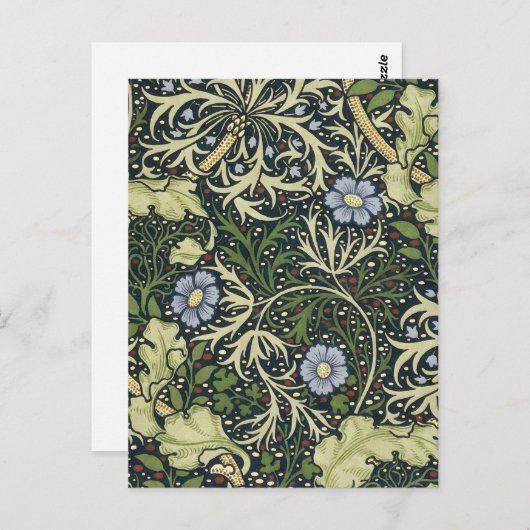 William Morris Seaweed Pattern Floral  Art Briefkaart (Voorkant / Achterkant)