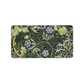 William Morris Seaweed Pattern Floral Art Etiket (Voorkant)