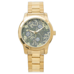 William Morris Seaweed Pattern Floral  Art Horloge