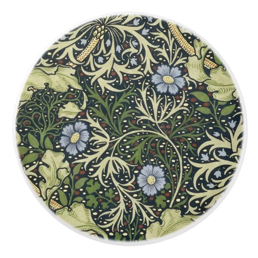 William Morris Seaweed Pattern Floral  Art Keramische Knop (Voorkant)