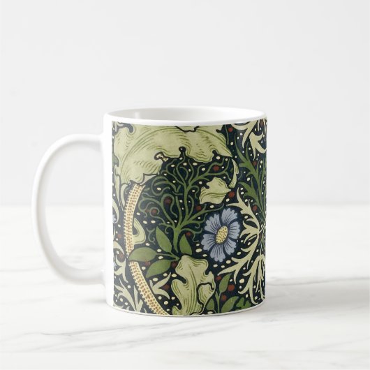 William Morris Seaweed Pattern Floral  Art Koffiemok (Links)
