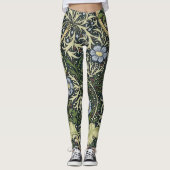 William Morris Seaweed Pattern Floral  Art Leggings (Voorkant)