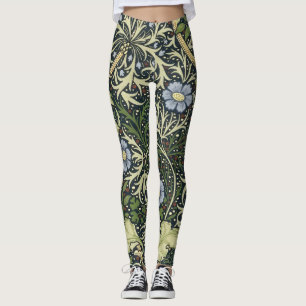 William Morris Seaweed Pattern Floral  Art Leggings