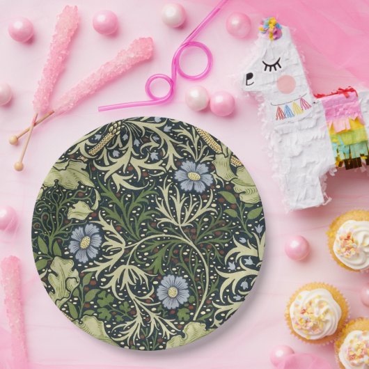 William Morris Seaweed Pattern Floral  Art Papieren Bordje (Feest)