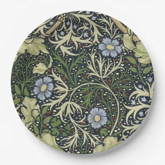 William Morris Seaweed Pattern Floral  Art Papieren Bordje (Voorkant)