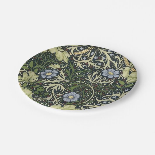 William Morris Seaweed Pattern Floral  Art Papieren Bordje (Gekanteld)