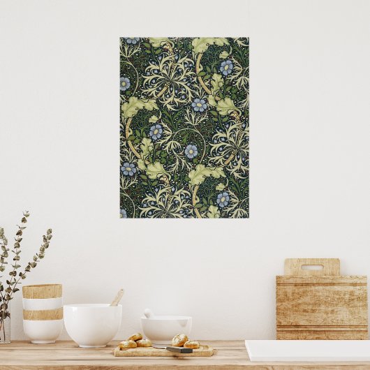 William Morris Seaweed Pattern Floral  Art Poster (Keuken)