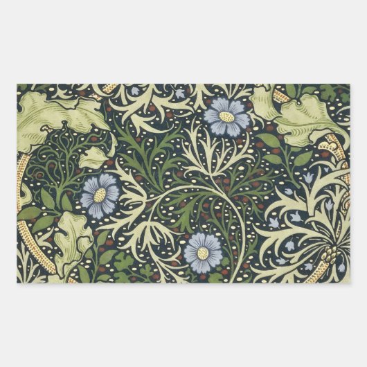 William Morris Seaweed Pattern Floral  Art Rechthoekige Sticker (Voorkant)