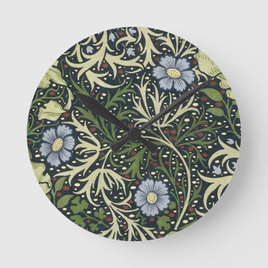 William Morris Seaweed Pattern Floral  Art Ronde Klok (Voorkant)