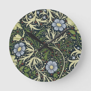 William Morris Seaweed Pattern Floral  Art Ronde Klok