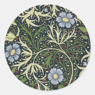William Morris Seaweed Pattern Floral Art Ronde Sticker