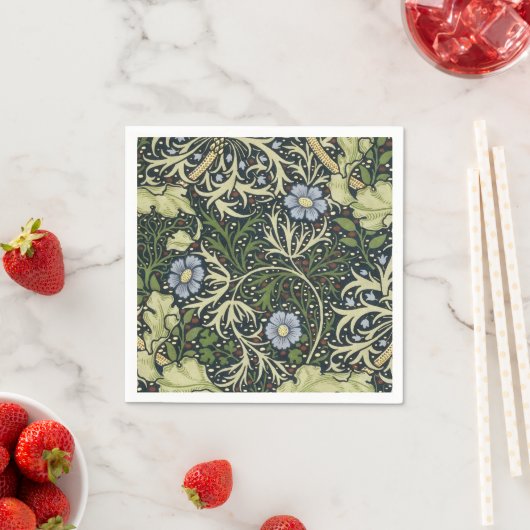 William Morris Seaweed Pattern Floral Art Servetten (Insitu)