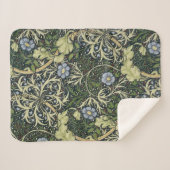William Morris Seaweed Pattern Floral  Art Sherpa Deken (Voorkant (horizontaal))