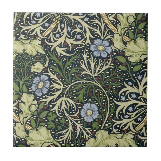 William Morris Seaweed Pattern Floral  Art Tegeltje (Voorkant)